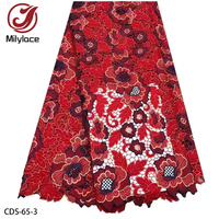 Tissu en dentelle guipure à motif floral élégant, dentelle crochetée, pour la confection de vêtements