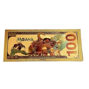 Banconota Commemorativa Moana in Lamina d'Oro da $<span class=keywords><strong>100</strong></span>, Stile Anime Americano, Regalo da Collezione - Product Image 6