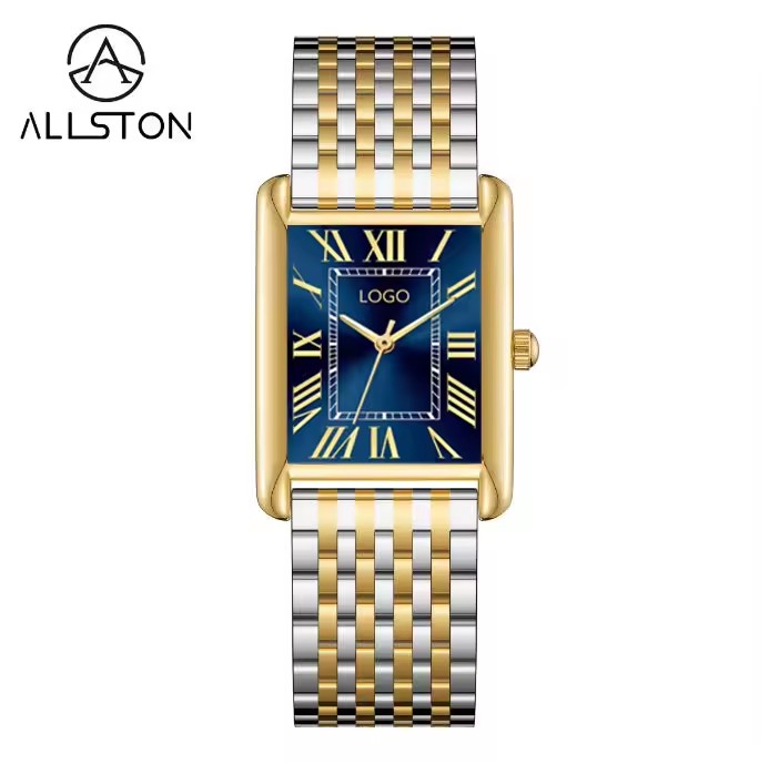 boîtier en or + cadran soleil bleu/05