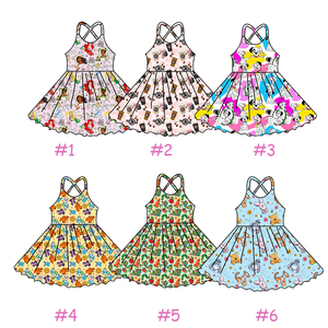 Ultimi Modelli Primavera 2026: Abiti per Bambine Senza Maniche con Schiena Incrociata, Lunghezza al Ginocchio, Design Personalizzato - Product Image 5