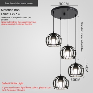 Lámpara colgante de restaurante con personalidad nórdica, candelabro de comedor de café de hierro decorativo versátil a la moda para el hogar - Product Image 2