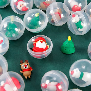 Neue Spielzeuge OEM/ODM maßge schneiderte kugelförmige Spielzeug leere Kunststoff Weihnachts kapsel für Verkaufs automaten - Product Image 4