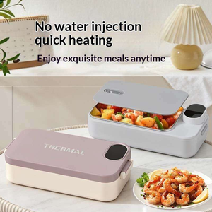 304 Stainless Steel <b>Battery</b>-<b>Powered</b> USB Waterless <b>Heating</b> Insulated 1L Push Button Control Bento Lunch Box for Outdoor Use - Product Image 5