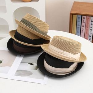 Sombrero de Paja Tipo Pork Pie con Estampado de Serigrafía, Moda Verano 2025, para Hombre, Protección Solar Promocional - Product Image 2