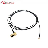 Câble de queue de cochon RF plaqué or SMA mâle à angle droit vers MHF1/MHF4/MHF5 pour mini assemblage de câble coaxial 1.13mm de long 15cm