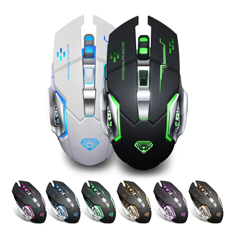 DIVIPARD Q3 Wireless Charging Silent Mouse Colorful Glowing Game 2.4G Mechanical Mouse