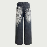 Nouveaux pantalons en jean à jambes larges haut de gamme pour hommes, pour le printemps et l'automne. Nouveau pantalon droit ample et polyvalent, lavé à l'eau, longueur au sol