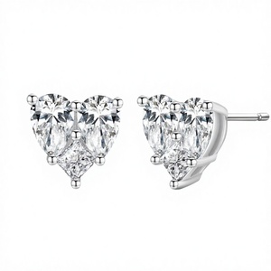 Pendientes de Plata de Ley 925 Clásicos Vintage de Lujo con Circonita Cúbica para Mujer, para Bodas y Fiestas - Product Image 2