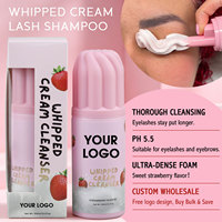 Crème Nettoyante Fouettée pour Cils, Mousse Nettoyante à la Fraise, Shampoing |   Kit de nettoyage pour extensions de cils en PBT rose 100 ml |   Logo personnalisé
