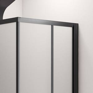 Kamalu KF1000B Moderna Parete Doccia 100x140 Nera Senza Telaio e Vetro Opaco Impermeabile per Bagno Domestico - Product Image 6
