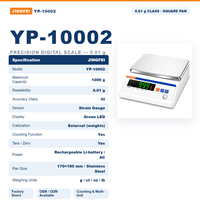 Balance manuelle en plastique JINGFEI YP-10002 haute précision, précision 0,01 g, capacité 1000 g, calibrage manuel