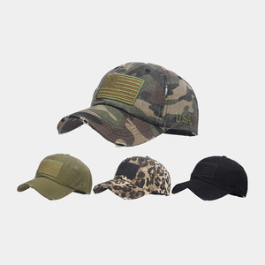 Nuevo bordado EE. UU. Letras Bandera Lavado Rasgado Pato Camo Parche Sombrero para el sol Mujeres al aire libre Gorras <span class=keywords><strong>de</strong></span> béisbol para hombres - Product Image 5