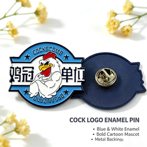 Épingles à logo mascotte personnalisées, badges de revers en émail dur avec animaux de dessin animé pour la promotion de la marque, cadeau souvenir d'entreprise - Product Image 1