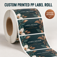 Rouleau d'étiquettes adhésives en PP imprimées sur mesure avec logo couleur pour l'image de marque des emballages de produits et les applications de vente au détail