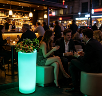 CAIQI Leuchtender RGBW LED-Pflanzkübel IP65 Wasserdicht Wiederaufladbar Dimmbar 2 Jahre Garantie 6000K Tageslicht CRI60 Aufwertung für den Außenbereich