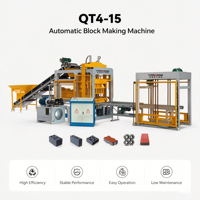 Mesin Pembuat Bata Interlock Otomatis QT4-15, Mesin Pembuat Bata Mini, Mesin Pembuat Blok untuk Usaha Kecil