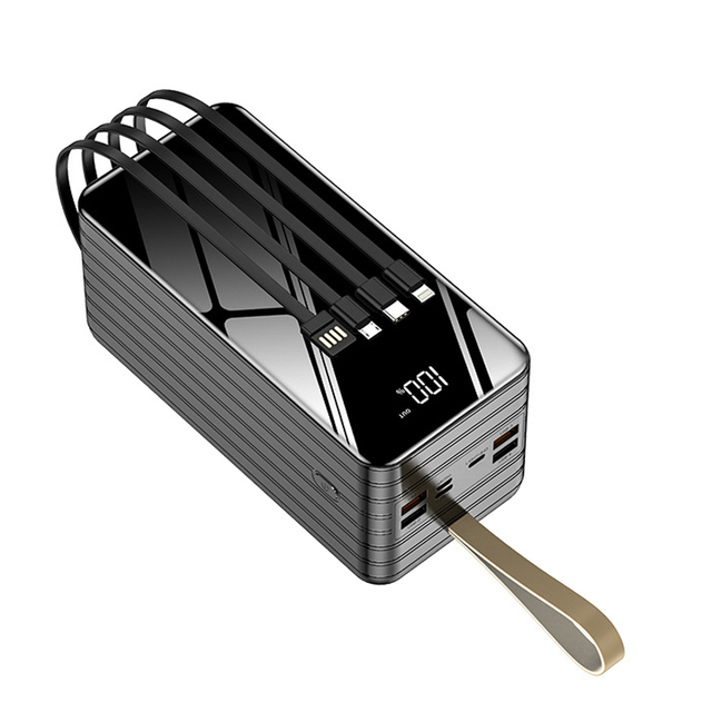 80000mAh High Capacity Li-Polymer Battery Power Bank with LED Display Flashlight Micro USB Input Fast Charging for Mobile Phones