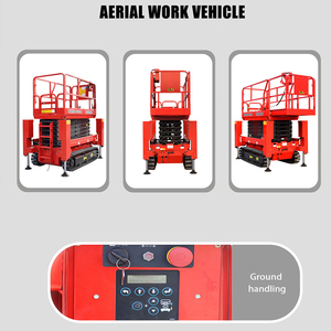 Plataforma elevadora eléctrica de 10 m de altura y 500 kg de capacidad, montada sobre orugas, para uso en interiores y exteriores. - Product Image 2