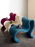 Fauteuil de salon FIOCCO Nordic en fibre de verre de forme irrégulière et courbée, mobilier de maison