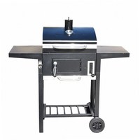GS EN1860 LFGB Extérieur Maison Jardin Cour Patio Trolley Fumeur Barbecue Grill Cheminée Barbecue à charbon avec table d'appoint