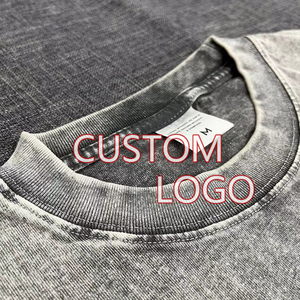 T-shirt unisexe surdimensionné OEM 100 % coton tissé 300 g/m² imprimé DTG personnalisé, lourd, uni, vintage, délavé à l'acide, col rond, manches courtes - Product Image 2