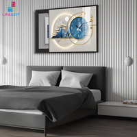 Peinture décorative de luxe légère UNIART avec horloge Art mural simple moderne boîte de portail électrique oeuvre pour la décoration de la maison sans cadre