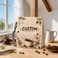 Sachet de café en gros de qualité supérieure 500g en CPP de qualité alimentaire, personnalisable avec logo, résistant à l'humidité, en laminé mat pour emballage de grains de café