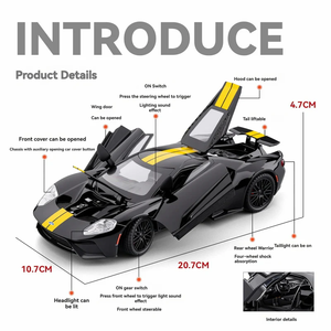Modelo a Escala 1:24 del Auto Deportivo de Lujo Ford GT, de Metal Fundido a Presión, Coleccionable, con Detalles Realistas - Product Image 5