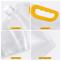 Pochettes souples pliables portables en plastique avec bec verseur pour stockage de liquides (huile, bière, jus, boisson) – Format gallon