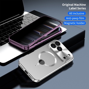 เคสโทรศัพท์แม่เหล็กอะลูมิเนียมแบบด้าน สำหรับ iPhone 18 14 15 16 17 Pro Max พร้อมฟิล์มกันรอยแบบป้องกันความเป็นส่วนตัว ป้องกันแรงกระแทก - Product Image 5