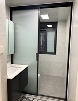 Pintu Geser Kamar Mandi Interior Tahan Air Bersertifikasi CE, Kaca Tempered Ganda Privasi, Isolasi Termal untuk Dapur, Kamar Tidur, Area Basah