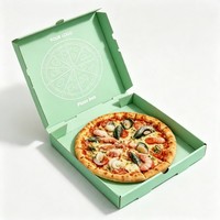 Caja de Pizza de Papel con Logotipo Personalizado al por Mayor, Caja de Papel Corrugado Resistente para Empacar Pizza y Alimentos para Restaurantes