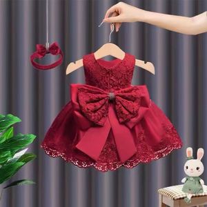 Vestido de encaje para niñas IStapromo, vestido de princesa con lazo para un año, vestido de noche de princesa con bloques de color - Product Image 3