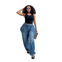 Nouvelle collection automne 2026 – Jean cargo ample taille haute pour femme, style urbain, double poche, coupe décontractée, longueur ras du sol