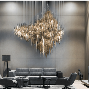 <span class=keywords><strong>Design</strong></span> di lusso decorazione interna personalizzata grande grande progetto Hotel Lobby Villa saloni sala moderno <span class=keywords><strong>lampadario</strong></span> in <span class=keywords><strong>oro</strong></span> - Product Image 2