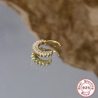 Dropshipping Großhandel S925 Sterlingsilber Nase Blume Huf-Clip-On Piercings Zirkon-Huf Piercing-Ohrring