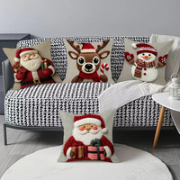 Housse de coussin de Noël à succès, en peluche douce, décorative sur le thème des fêtes