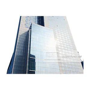 Fix Point Glass Acoustic Curtain Wall Aluminium Wholesale Wet Hidden Frame Wall Curtain House With Windows