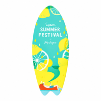 Aimants de réfrigérateur en céramique colorés en forme de mini planche de surf, souvenirs avec finition brillante et détails en relief pour les boutiques de cadeaux