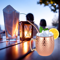 Tasses à Moscow Mule en cuivre, Tasse en cuivre 201 en acier inoxydable, Tasse à bière en gros du Maroc, Tasse à café russe personnalisée en cuivre avec poignée