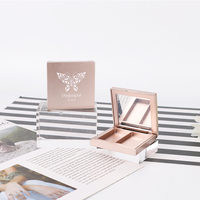 Palette vide carrée pour maquillage, couleurs personnalisées, avec logo, pour fards à paupières, 2 couleurs, illuminateur et blush, avec miroir