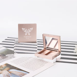 Paleta vacía de polvo prensado con logotipo de colores personalizados, embalaje de maquillaje cuadrado, sombra de ojos, 2 colores, estuche de colorete resaltado con espejo - Product Image 1