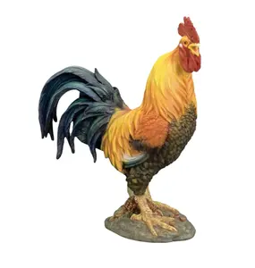Estatua de gallo grande de resina para decoración del hogar, estatua decorativa de animales para granja, jardín y Campo, regalo de colección