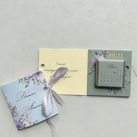 Tarjetas de Chocolate para Boda Impresas Personalizadas de Fábrica con Certificación FSC, Tarjetas de Invitación de Chocolate, Embalaje de Dulces, Tarjeta de Regalo con Cinta