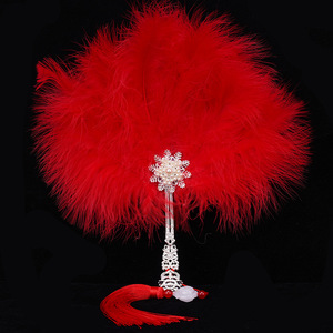 Ventaglio Rotondo in <span class=keywords><strong>Piume</strong></span> di Struzzo da 70cm per <span class=keywords><strong>Sposa</strong></span> - Accessorio Fotografico per Servizio Fotografico Nuziale, Ventaglio Tradizionale per Cerimonie - Product Image 1