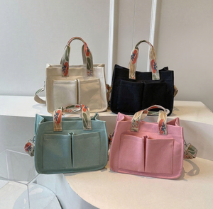 กระเป๋าผ้าแคนวาสปักโลโก้ตามสั่ง, กระเป๋าถือผู้หญิงแฟชั่นอเนกประสงค์, กระเป๋าสะพายข้างลำลองแบบสั่งทำ - Product Image 5