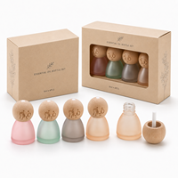 Bouteille diffuseur de parfum de luxe en verre dépoli rond avec bouchon en bois, pour décoration intérieure – Offre spéciale