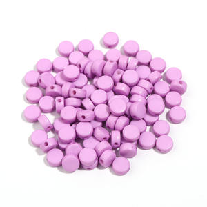 100 unids/bolsa plana redonda recta agujero acrílico cuentas sueltas para DIY materiales hechos a mano pulseras teléfono móvil cadenas Accesorios - Product Image 5