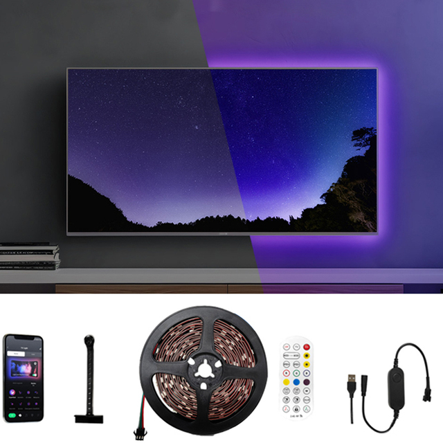 Twinklight Music Sync APP Control 5050 3M Music TV Monitor Backlight RGB Smart TV Led Strip Light