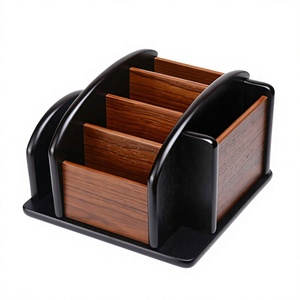 Wooden Modern Handmade <b>Remote</b> Organizer Box with 5-Layer Multiple Compartments for Desktop Use - Product Image 6